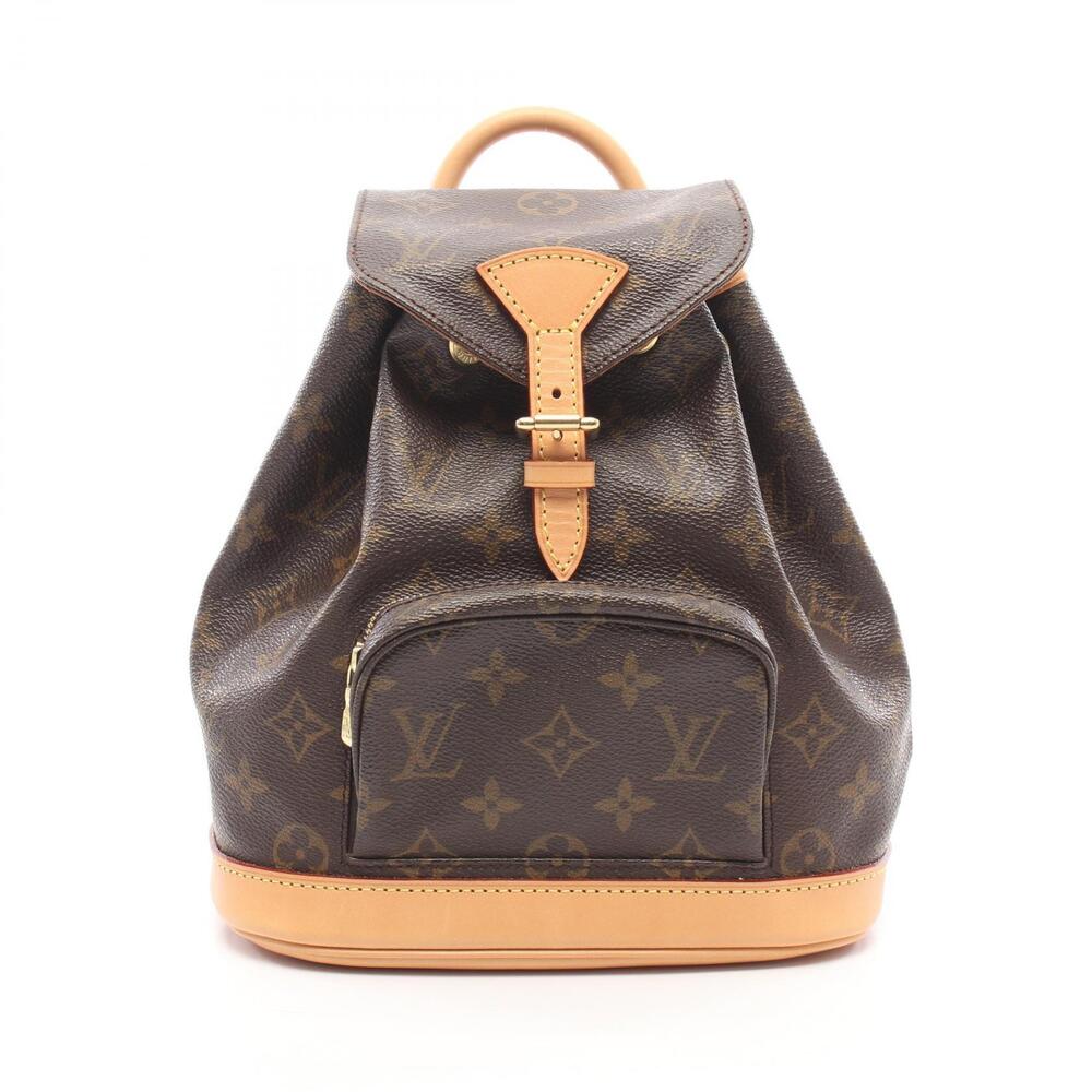 Louis Vuitton Montsouris Monogram Backpack Bag Canvas Leather Brown